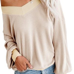 Women's Long Sleeve Waffle Knit Top